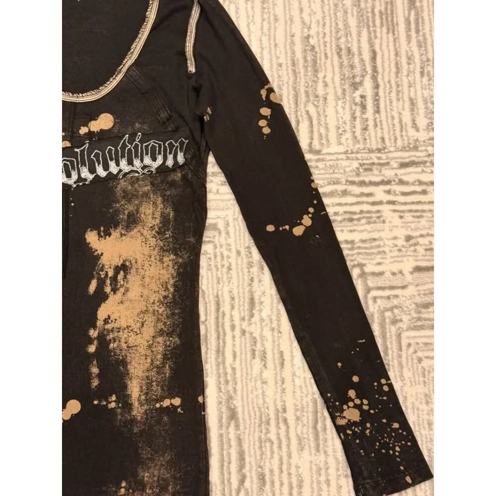 New Salvage women's large black/beige Boutique Revolution top MSRP $74.99 - Picture 6 of 8